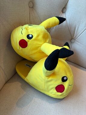 Pokémon Pikachu Plush Slippers - Adult Size One Size Cozy Novelty House